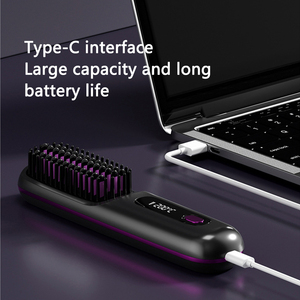 Peigne lisseur électrique portable sans fil YBK avec 3 niveaux de chaleur, <span class=keywords><strong>brosse</strong></span> chauffante rapide pour les voyages ou le bureau - Product Image 6