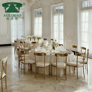 Vente de gros Salle de banquet Chaise de mariage en acier inoxydable dorée - Product Image 4