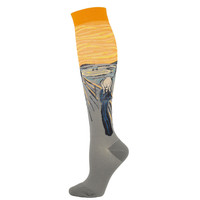 Chaussettes personnalisées adulte heureux peinture à l'huile criant Mona Lisa sourire Hip Hop soins infirmiers chaussettes de Compression nouveauté drôle chaussettes de Compression