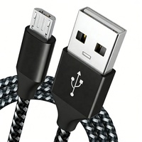 Kabel Micro USB 30cm Kabel Pengisian Cepat 3A 50cm 1m 2m Kualitas Tinggi Anyaman Nilon Terjalin Transfer Data 480Mbps Kabel Micro Kustom