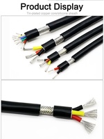 Kabel Silikon Terlindung Fleksibel 2/3/4 Inti dengan Konduktor Tembaga Berlapis Timah dan Pelindung Kepang Tembaga untuk Kontrol Sinyal Daya Industri