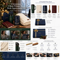 Coffret Cadeau Thé Personnalisé pour Clients – Édition Noël – Cadeau d'Entreprise Premium pour les Fêtes avec Mug, Couverture, Carnet et Boîte Cadeau