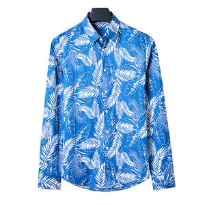 TONGYANG chemises imprimées à manches longues pour hommes chemise en coton décontractée à fleurs coupe ajustée vêtements de mode pour hommes chemises hawaïennes de grande taille - Product Image 3