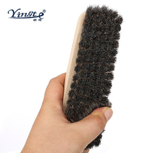 Cepillo para zapatos Yinste de crin de caballo con mango de madera maciza para pulir y limpiar, cerdas suaves - Product Image 3