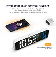 Große Desktop-Uhr mit 40 Alarm-Klingeltönen Touch-Taste und USB-Ladeans chluss LED-Musik uhr für Schlafzimmer