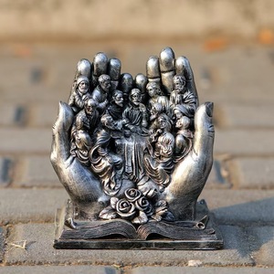 SWAITE Set Presepe Natalizio da Esterno Stile Europeo-Americano, Artigianato in Resina Dipinto a Mano, Oggetto Decorativo Creativo - Product Image 2