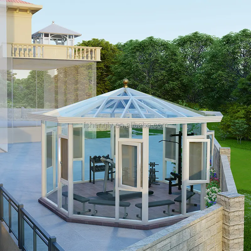 Jardins d'hiver et maisons en verre grande maison pour la construction de vérins en aluminium maison de jardin en verre