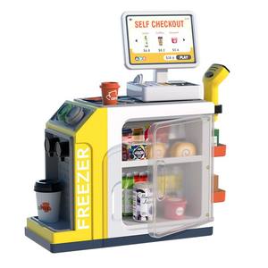 Simulazione di lusso 46 pz Mini supermercato tavolo negozio di alimentari Shopping finto gioco Set supermercato giocattoli per bambini - Product Image 1