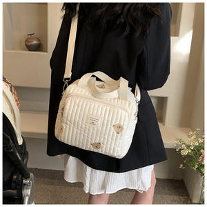 Сумка для мамы с вышитым медведем, большой вместимости, винтажная модная сумка-мессенджер на одно плечо, термофункция - Product Image 3