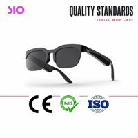 Lunettes de traduction IA avec son stéréo bilatéral, contrôle tactile, IPX4, légères, lunettes intelligentes pour les voyages et les affaires