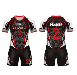 LOW MOQ rugby uniform with cheap price training and matches professional rugby union jerseys