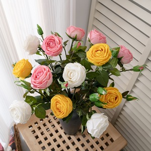 ดอกกุหลาบประดิษฐ์ CallaFloral หลากสี ก้านเดี่ยว ผ้าทอแบบแพน สำหรับตกแต่งงานแต่งงาน - Product Image 1