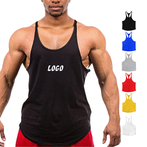 Logo Printing Sleeveless Tank Tops Mesh Fabric Men's Quick Dry Gym <b>Vest</b> Shirts - Product Image 6