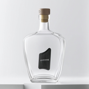 Botella de Vidrio Keystone de Nuevo Diseño para Whisky, <span class=keywords><strong>Vodka</strong></span> y Tequila, Estilo Plano, Tapa Corona, Impresión Serigráfica, Embalaje en Caja, Precios con Descuento en China - Product Image 5