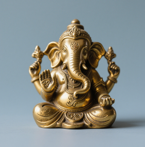 <span class=keywords><strong>Brass</strong></span> Ganesha tượng, Hindu Elephant-headed deity điêu khắc, trang trí Tôn Giáo - Product Image 1