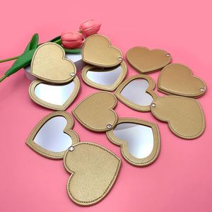 Sweet Heart Shaped Pu Leather Pocket <b>Mirror</b> Private Label Rotatable Makeup <b>Mirror</b> <b>Compact</b> <b>Mirror</b> With Cover - Product Image 4