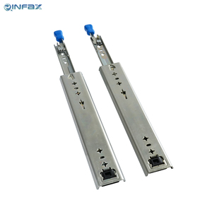 Diapositivas de cajón de rodamiento de bolas de 53mm de alta resistencia 3-Sección-100% Diapositivas de acero laminado en frío de extensión completa para cofres de herramientas - Product Image 4