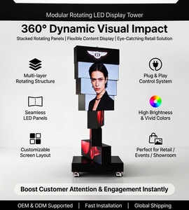 จอแสดงผล LED แบบหมุนได้ 360 องศา Creative Kinetic 9 ชั้น สองด้าน ความละเอียดพิกเซล <span class=keywords><strong>2</strong></span> มม. ความสว่าง 400-600cd รับประกัน <span class=keywords><strong>1</strong></span> <span class=keywords><strong>ป</strong></span>ี - Product Image 5
