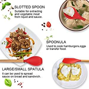 Eco-Friendly 12 Pcs Resistente Ao Calor Utensílios De Cozinha Conjunto De Utensílios De Cozinha De Silicone Com Alça De Madeira - Product Image 3
