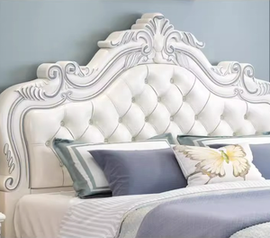 Cama Princesa de Estilo Europeo con Estructura de Madera Maciza de Lujo, Juego de Muebles de Dormitorio de Cuero Minimalista Moderno - Product Image 4