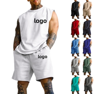 Conjunto <span class=keywords><strong>de</strong></span> gimnasio <span class=keywords><strong>de</strong></span> dos piezas <span class=keywords><strong>de</strong></span> verano Logotipo personalizado 100% Camiseta sin mangas <span class=keywords><strong>de</strong></span> algodón Camiseta sin mangas Pantalones cortos Conjunto <span class=keywords><strong>de</strong></span> chándal <span class=keywords><strong>para</strong></span> <span class=keywords><strong>hombres</strong></span> - Product Image 1