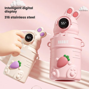 Nouvelle Arrivée en Gros : Gourde Isotherme Intelligente pour Enfants en Acier Inoxydable 316, Forme Lapin, avec Affichage LED de Température - Product Image 3