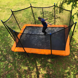 <span class=keywords><strong>Trampoline</strong></span> rectangulaire orange Zoshine à faible bruit avec filet de sécurité pour sauter sans déranger les voisins en extérieur - Product Image 2