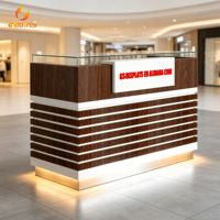 Comptoir de caisse commercial moderne en bois, vitrine numérique 3C, présentoir en verre pour magasin de détail