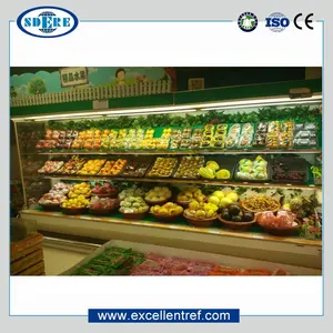 Système de refroidissement à air pour fruits et légumes de supermarché SDERE vitrine réfrigérée zone avant ouverte