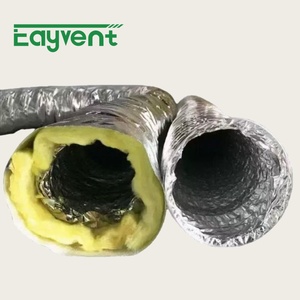 Conduit flexible <span class=keywords><strong>isolé</strong></span> en fibre de verre et feuille d'aluminium R6 R8 de 4 pouces, homologué UL 181, résistant au feu, pour ventilation d'air frais HVAC, 25 pieds - Product Image 2