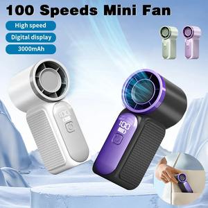 Portable <b>Handheld</b> <b>Fan</b> Personal Pocket <b>Fan</b> 100 Speed Wind Digital Display Cooling Device for Girls Women Boys Concert Outdoor - Product Image 5