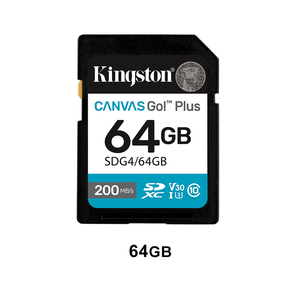 Tarjeta de Memoria Kingston Canvas Go Plus de 64 GB SDG4 Clase 10 para Cámara y Teléfono - Product Image 1