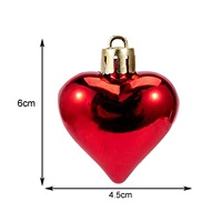 Ornements en forme de cœur, boules décoratives pour décorations de fête, ornements suspendus pour la Saint-Valentin, la fête des mères, l'arbre de Noël, le mariage