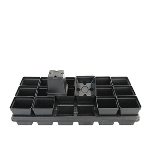 Pots à fleurs en plastique de couleur noire, jardinières, plateaux pour pots, petits pots carrés pour plantes succulentes - Product Image 5