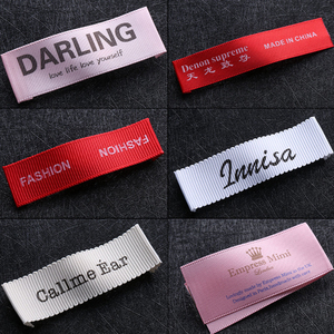 Phổ biến tùy chỉnh giả thiết kế tên thương hiệu laser cắt gọn gàng cạnh vá quần áo bên trong dính sắt-on T-Shirt dệt nhãn thẻ - Product Image 3