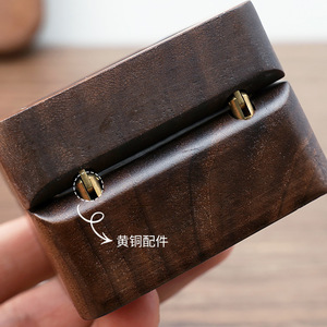 Wooden Necklace <b>Box</b> Walnut Ring Storage Jewelry <b>Box</b> Square Portable <b>Wedding</b> Gift Case - Product Image 4