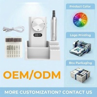 Machine à ongles électrique sans fil 45000 tr/min avec base intégrée, stockage de 6 embouts, rechargeable, qualité professionnelle, emballage personnalisé