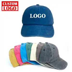 Fabrik direktlieferung Säure-Wash-Hut mit Stickerei klassische bunte Vintage-Mützen mit individuellem Logo Patch für Kinder
