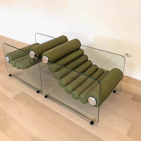 Mobilier moderne de salon chaise de canapé transparente en acrylique fauteuil de loisirs simple fauteuil d'hôtel fauteuil inclinable en cuir