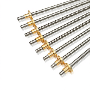 304 ステンレス鋼 T8 台形ネジ 300mm 500mm 1000mm 3D プリンタ自動化機器のネジ切り用ナット - Product Image 1