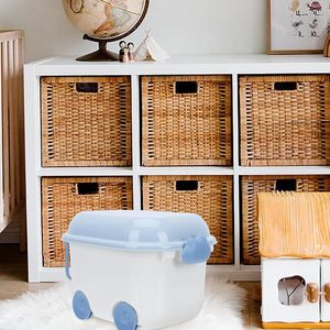 Custom New Colors Plastic Kids Organizer Containers Cute Pig Shape Storage Boxes <b>Bins</b> with Wheels Handles Home Use PP Material - Product Image 4