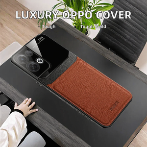 Funda de teléfono protectora de lente de plexiglás con textura de cuero de lujo <span class=keywords><strong>para</strong></span> <span class=keywords><strong>Oppo</strong></span> Reno 12 9 8 7 6 5 4 A1 Pro 9 Pro + 8T SE 2 <span class=keywords><strong>Z</strong></span> - Product Image 2