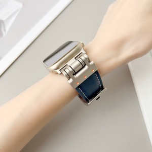 <span class=keywords><strong>Bracelet</strong></span> de montre en cuir véritable de luxe pour <span class=keywords><strong>Apple</strong></span> <span class=keywords><strong>Watch</strong></span> Iwatch 7 8 9 Ultra 40 41 <span class=keywords><strong>44mm</strong></span> 45mm 49mm <span class=keywords><strong>Bracelet</strong></span> de poignet pour hommes <span class=keywords><strong>Bracelet</strong></span> de remplacement - Product Image 4