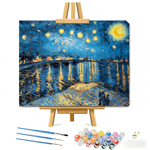 Set Artistico Pittura con Numeri Notte Stellata, Stampa UV Professionale su Tela, Confezione Personalizzabile, Vendita Diretta dalla Fabbrica - Product Image 1