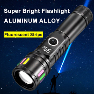 Lampe <span class=keywords><strong>torche</strong></span> super lumineuse à bande fluorescente LED, type C USB, écran LCD numérique, 5 modes, zoom, <span class=keywords><strong>3000</strong></span> <span class=keywords><strong>lumens</strong></span>, lampe de randonnée en plein air - Product Image 2
