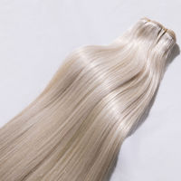 Vente directe usine – Tissage de cheveux humains russes doublement étirés, cuticules intactes, sans nœuds, doux, Remy, pour cheveux courts
