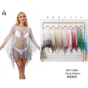 Cubierta de malla degradada con flecos para ropa de playa, paquete de 240 piezas en caja - Product Image 1