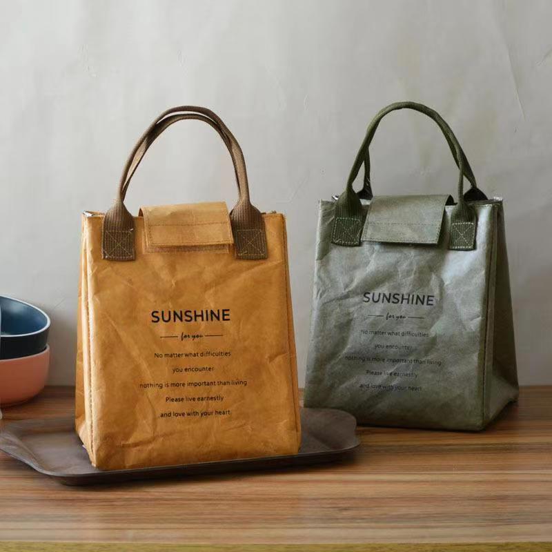 Custom Logo Dupont Paper Washable Pouch Cooler Lunch Tote Tyvek Bags