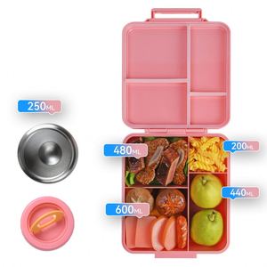 SKIEXOAD Bento <b>Box</b> for Kids - Insulated <b>Lunch</b> <b>Box</b> With 8oz Thermos Food Jar Leak-proof <b>Lunch</b> Containers With 4-<b>compartment</b> and - Product Image 5