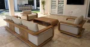 सिग्मा नवनवडिजाइन आउटडोर पैटियो सेट ठोस लकड़ी के फर्नीचर के लिए ठोस लकड़ी के आउटडोर टेक फर्नीचर सोफा सेट - Product Image 5